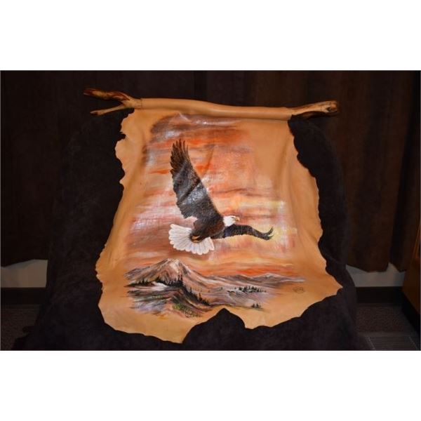 Eagle Painting on Deer Hide