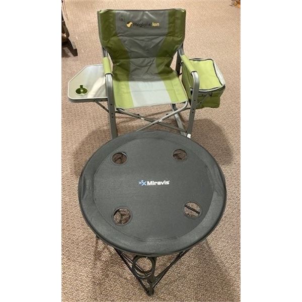 Coleman XL Director’s Camp Chair and Portable Camp Drink Table