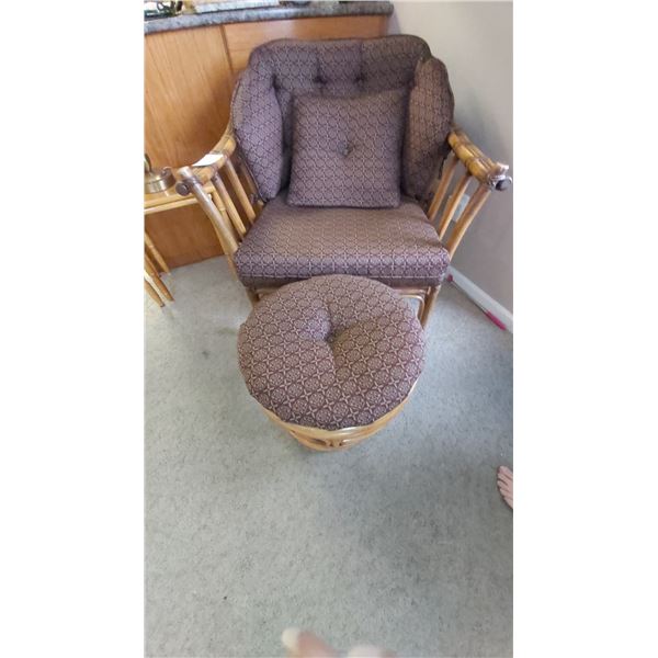 Rattan Chair and Ottoman C