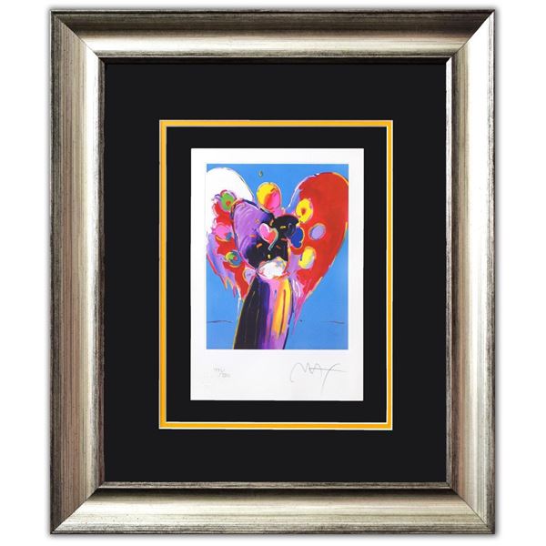 Peter Max- Original Lithograph "BLUE Angel with Heart"