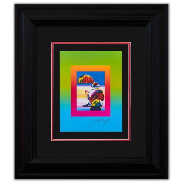 Peter Max- Original Lithograph "Umbrella Man on Blends"