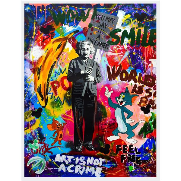 Nastya Rovenskaya- Mixed Media "You May Say I'm a Dreamer"