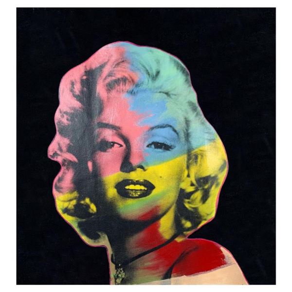 Steve Kaufman (1960-2010) "Marilyn Monroe" Hand Signed Limited Edition Hand Pulled silkscreen Mixed 