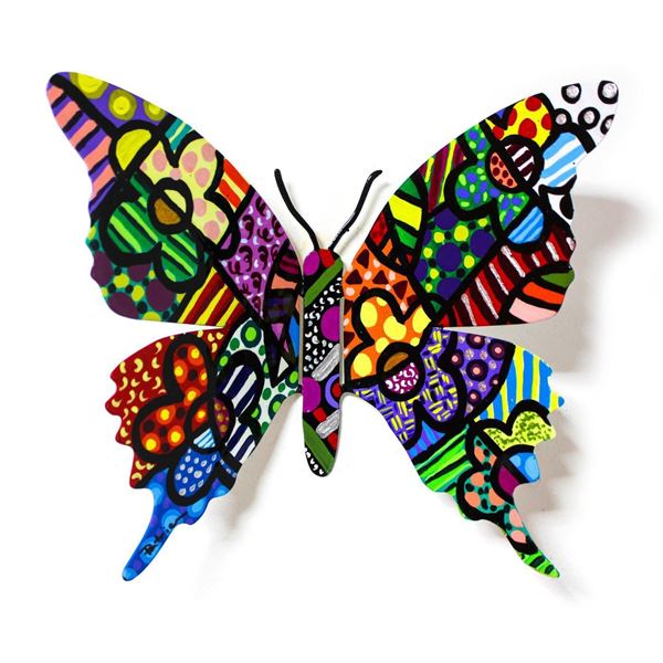 Patricia Govezensky- Original Painting on Cutout Steel "Butterfly CXXXVI"