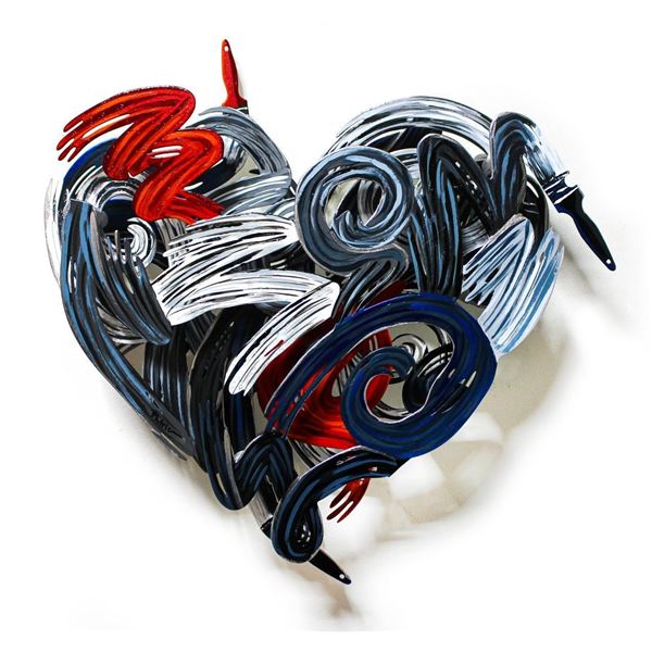 Patricia Govezensky- Original Painting on Cutout Steel "Colors of Love (Mini Series)"