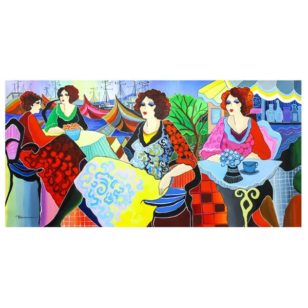 Patricia Govezensky- Original Acrylic on Canvas "Listening To Music"