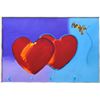 Image 2 : Peter Max- Original Mixed Media "Two Hearts as One"