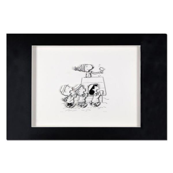 Peanuts, "Caroling Crew" Hand Numbered Limited Edition 3D Decoupage with Certificate of Authenticity