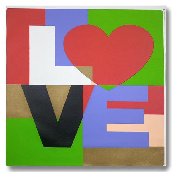 Steve Kaufman (1960-2010) "LOVE" Hand Signed and Numbered Limited Edition Hand Pulled silkscreen mix