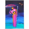 Image 2 : Peter Max- Original Mixed Media "Umbrella Man with Cane"