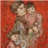 Image 2 : "Lorelei and Children" Limited Edition Lithograph by Edna Hibel (1917-2014), Numbered and Hand Signe