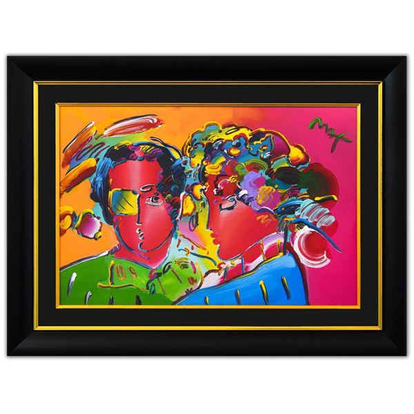 Peter Max- Original Mixed Media "Zero in Love"