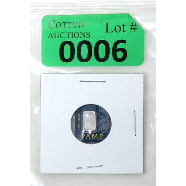 1 Gram .9995 Platinum Pamp Suisse Bar