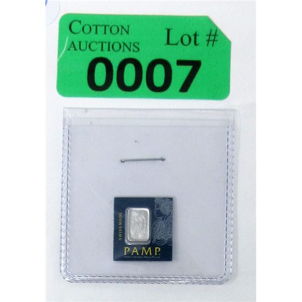 1 Gram .9995 Platinum Pamp Suisse Bar