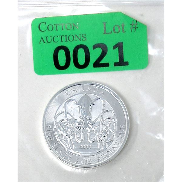 2 Oz. 2020 Canada The Kraken .9999 Silver Coin