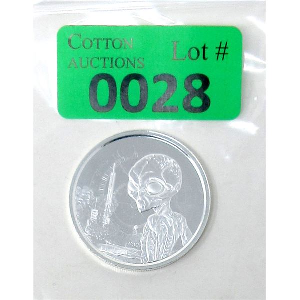 1 Oz .999 Silver 2021 Republic of Ghana Alien Coin