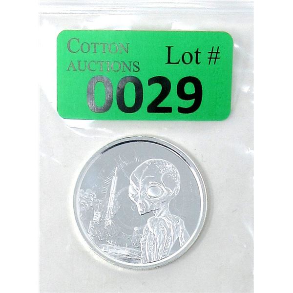 1 Oz .999 Silver 2021 Republic of Ghana Alien Coin