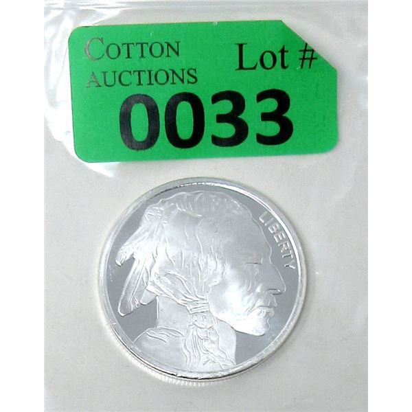 1 Oz .999 Fine Silver First Nations/Buffalo Round