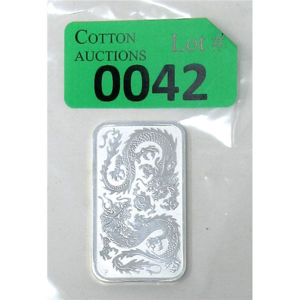 1 Oz .9999 Silver 2020 Double Dragon Bar