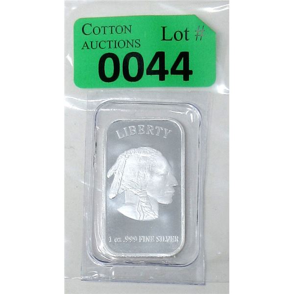 1 Oz .999 Silver Liberty First Nations/Buffalo Bar
