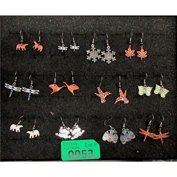 12 New Pairs of Frederick Design Metal Earrings