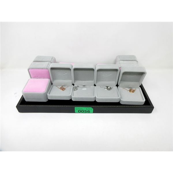 12 Assorted New Heart Necklaces in Velvet Box