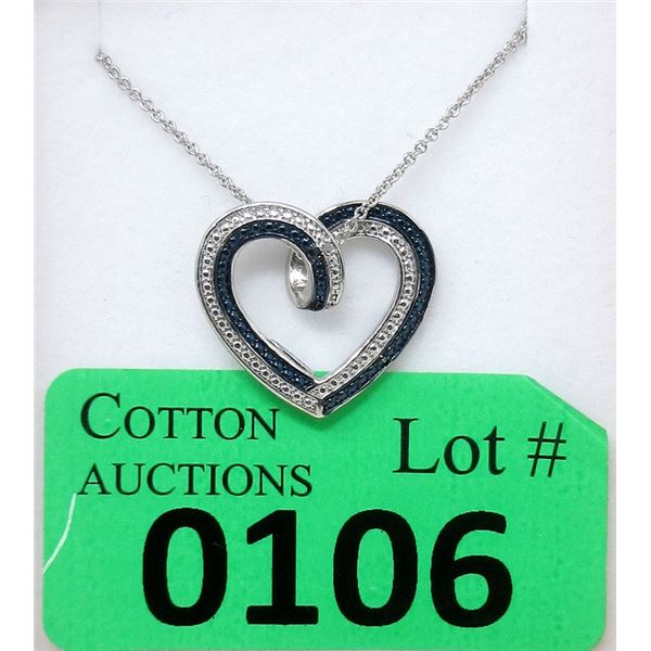 Reversible Heart Pendant Set with 2 Diamonds