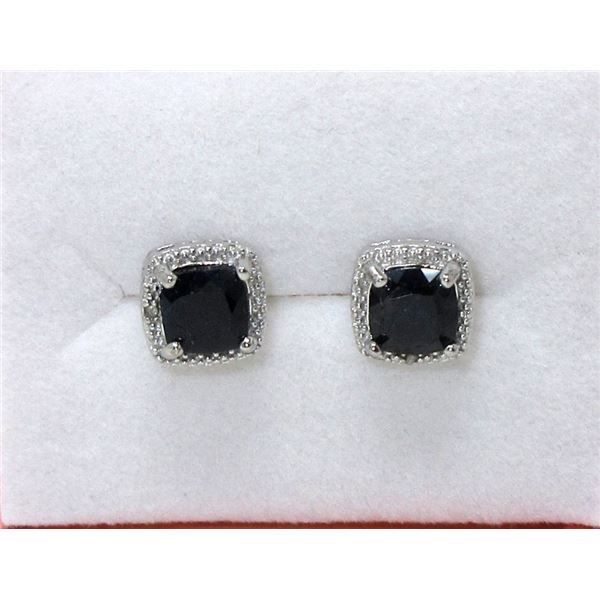New 2.3 CT Sapphire & Diamond Earrings