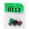 Image 1 : 4 Oval Cut Emerald & Ruby Gemstones - 45 CTW