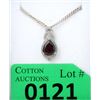 Image 1 : Garnet & Diamond Sterling Silver Pendant