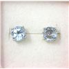 Image 1 : New Blue Topaz & Diamond Stud Earrings