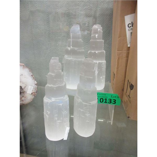 4 Selenite Healing Towers (Satin Spar)
