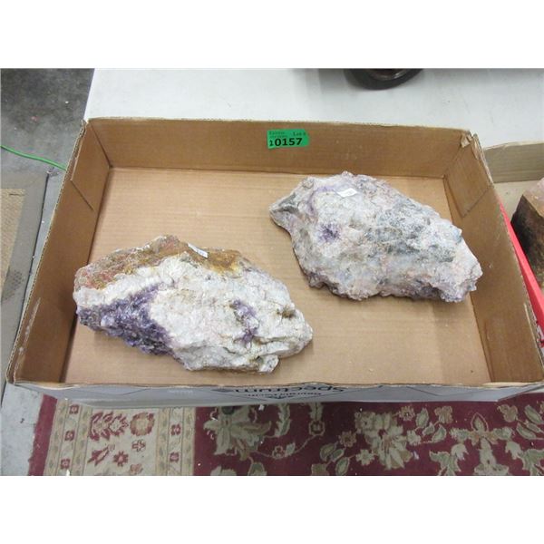 2 Rock Formations with Amethyst Crystal