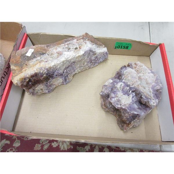 2 Rock Formations with Amethyst Crystal