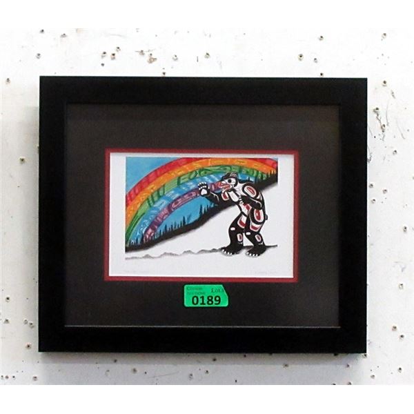 Richard Shorty Framed Print - Rainbow Grizzly
