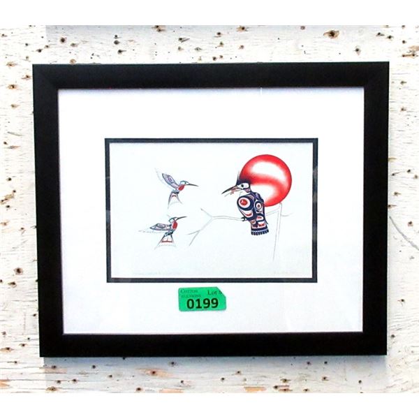 Richard Shorty Framed Print - Hummingbird & Kingfisher