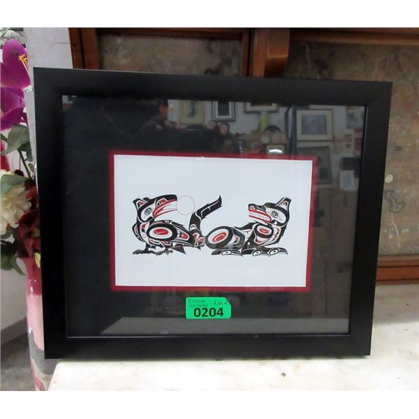Richard Shorty Framed Print - Crow and Wolf
