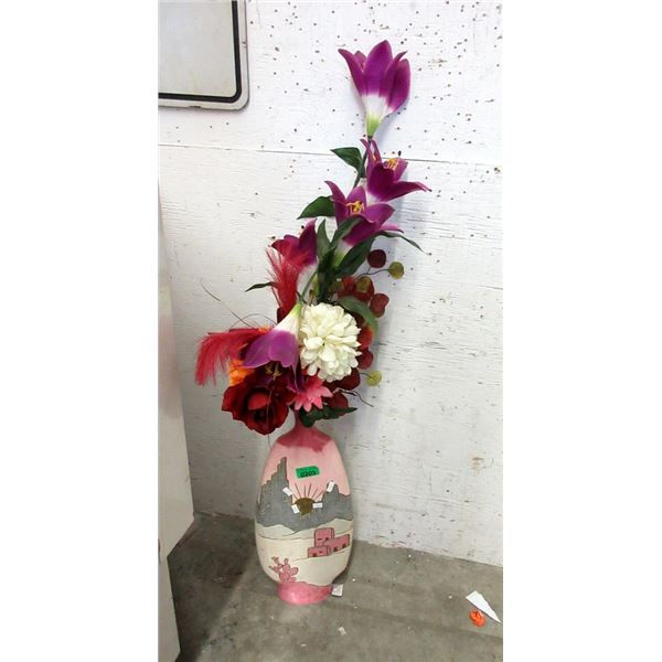 Large Vase with Faux Flowers - 48" Total Height