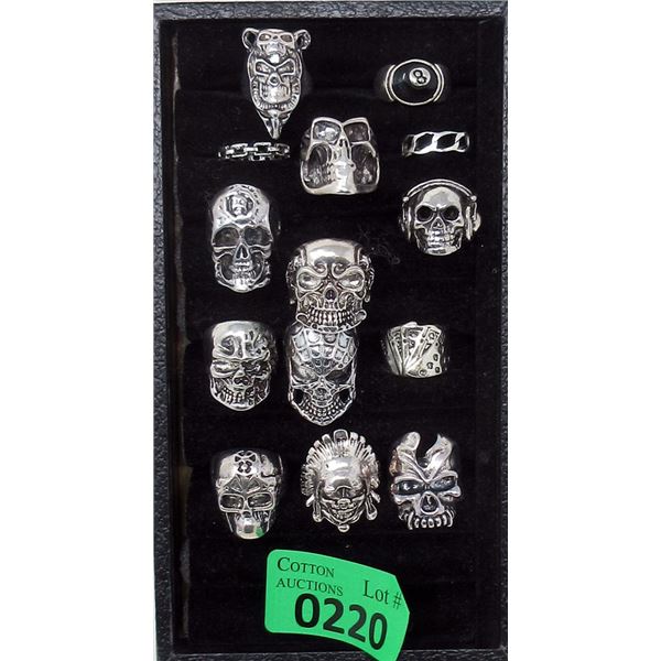 14 New Biker Style Metal Rings