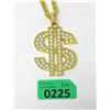 Image 1 : New Large Hip Hop Dollar Sign on 28" Chain