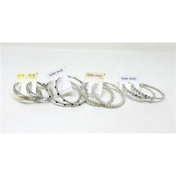 150+ Pairs of Assorted New Rhinestone Hoops