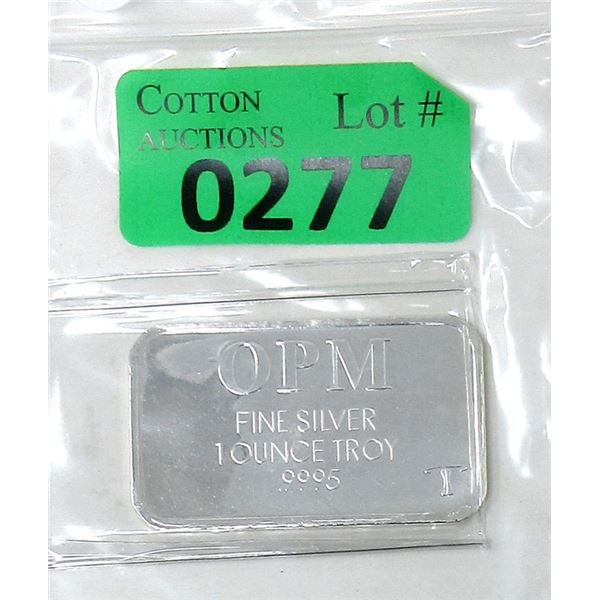 1 Oz. Ohio Precious Metals .9995  Silver Bar