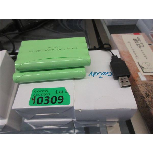 4 New Twin Packs of 9.6 V Rechargeable Batteries