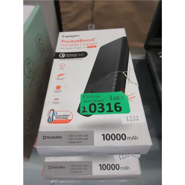 2 Spigen PocketBoost 10000 mAh Portable Chargers