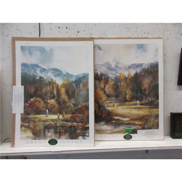 2 Unframed Brent Heighton Golf Themed Prints