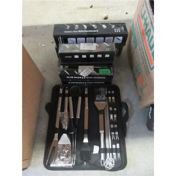 9 Boxes of Assorted Flatware and Utensils