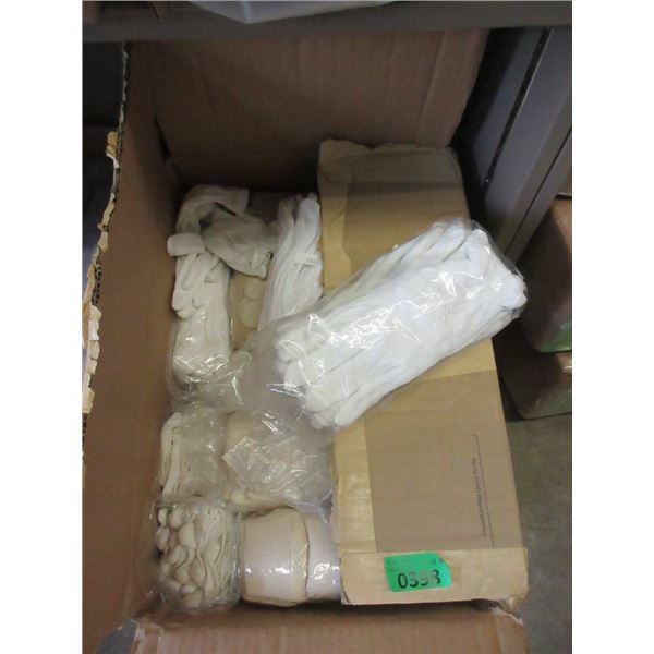 Case of New White and Ivory Cotton Gloves