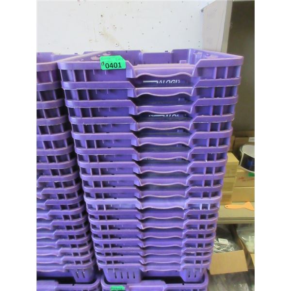 17 Purple Plastic Berry boxes - 14" x 24" x 6" deep