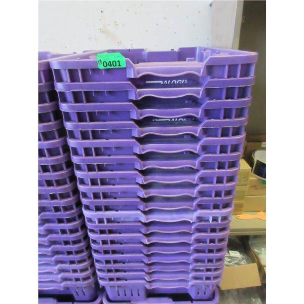 17 Purple Plastic Berry boxes - 14" x 24" x 6" deep