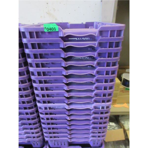 17 Purple Plastic Berry boxes - 14" x 24" x 6" deep